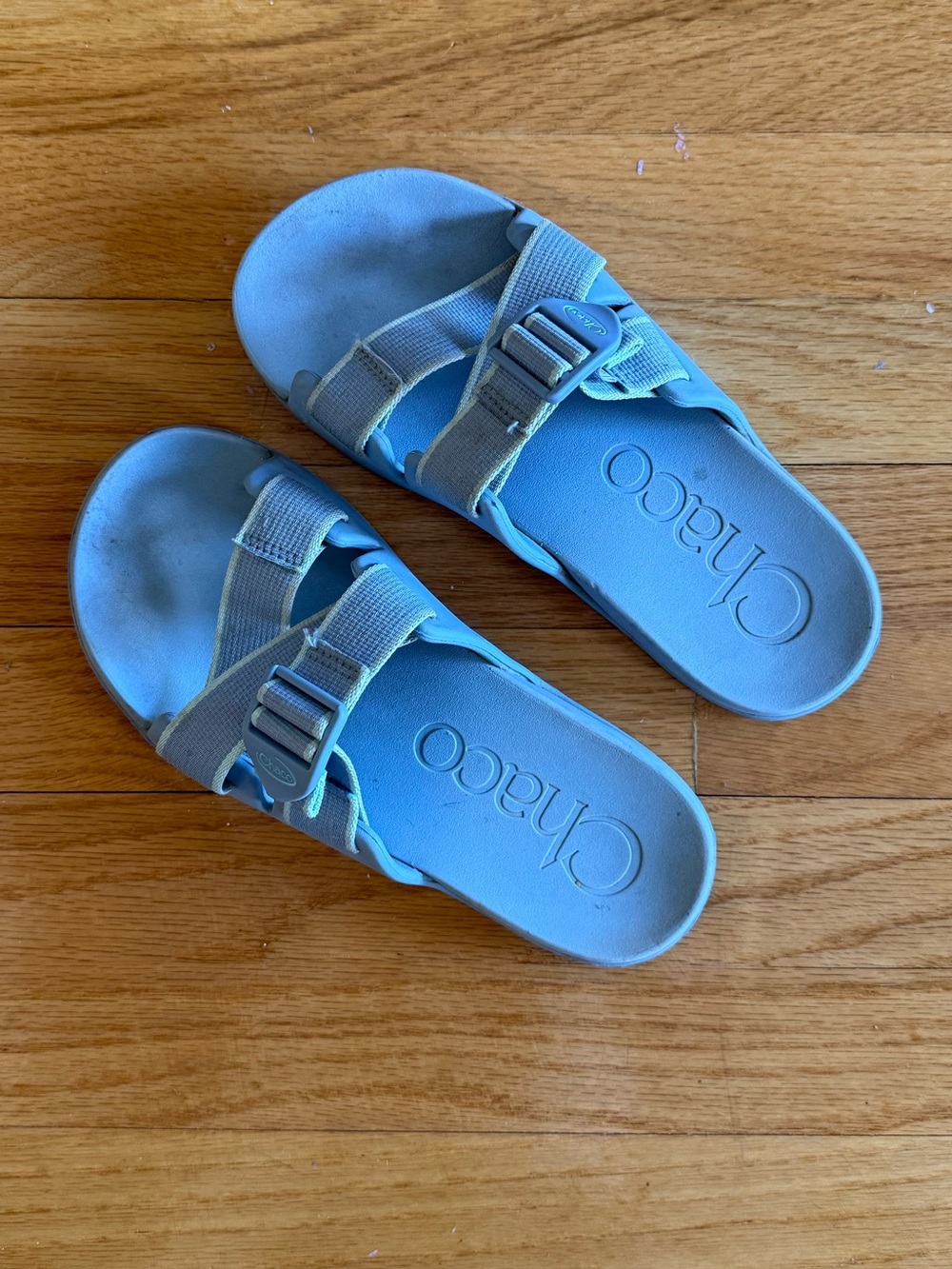 Chaco Women's Light Blue Adjustable Slide Sandals